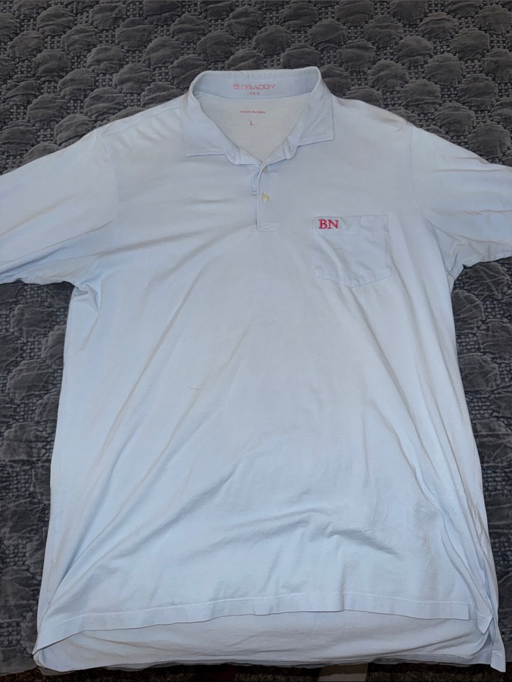 Cotton B Draddy Butler National Light Blue Polo - Large